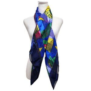 Vintage Art Square Women’s Silk Picasso Cubist Man Scarf Multicolor